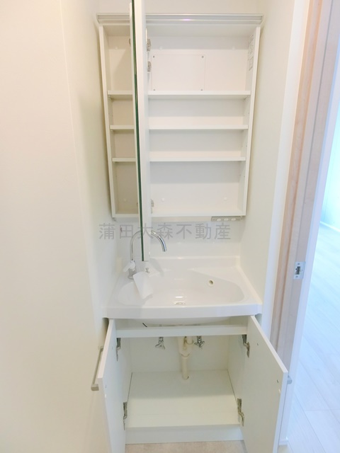 ラヴィエール羽田スカイゲートの洗面所|収納付き独立洗面台