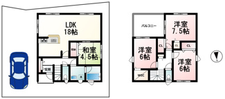 【間取り】 | 雄琴５丁目　分譲3区画1号棟