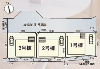 【区画図】 | 雄琴５丁目　分譲3区画1号棟