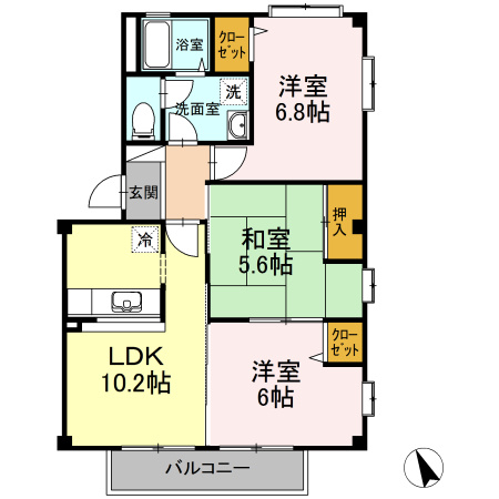 フォブール当新田　A棟の間取り