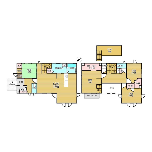 古河市下山町オール電化住宅の間取り