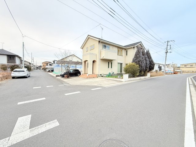 古河市下山町オール電化住宅の前面道路含む現地写真
