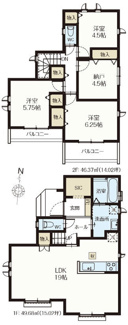 【間取り】 | 【仲介手数料無料！！】国立市谷保　新築戸建て（全15棟）A号棟　5590万円