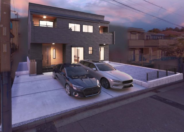 都筑区加賀原1丁目 新築分譲住宅の外観|完成予想CGにつき実際とは異なる可能性あります