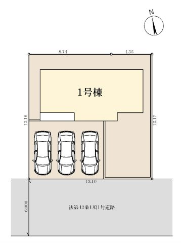 都筑区加賀原1丁目 新築分譲住宅の区画図