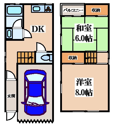 【間取り】 | 楠葉並木１丁目貸家