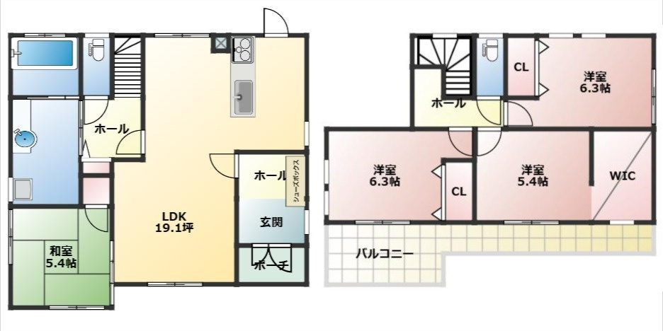 セクシーな洗面台♪筑西市幸町の築浅戸建の間取り