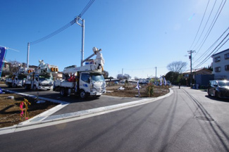 【前面道路含む現地写真】 | 【仲介手数料無料！！】国立市谷保　新築戸建て（全15棟）J棟　4790万円 | 令和８年２月９日撮影　建築中