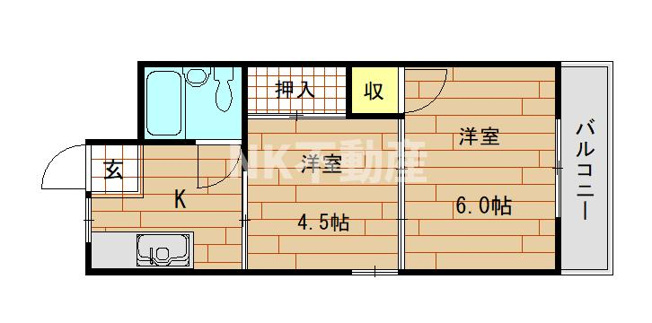 【間取り】 | 八戸ノ里グリーンハイツ（八戸ノ里賃貸） | 間取りです