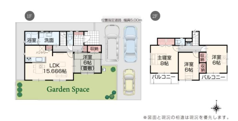 筑西市市野辺25-P1　新築戸建　3号棟の間取り