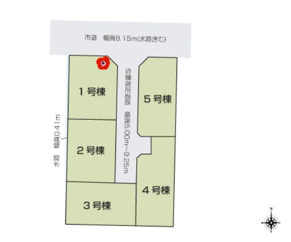 筑西市市野辺25-P1　新築戸建　5号棟の区画図