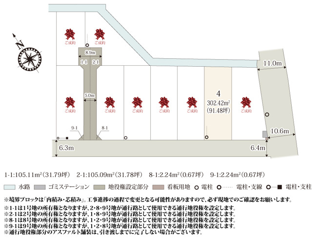 [新築住宅] 行田市前谷 第3期 全9棟の区画図