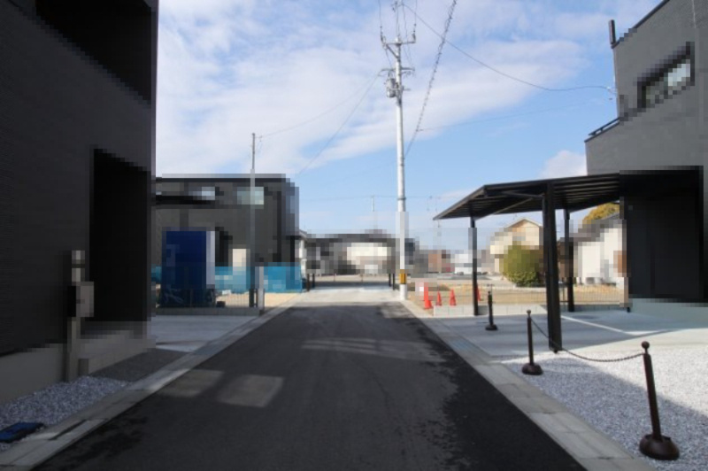 南国市大そね甲　建築条件なし　売土地　9号地（全28区画）の前面道路含む現地写真