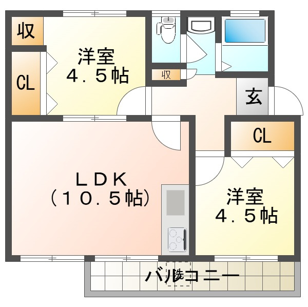 明舞第一団地2号棟の間取り