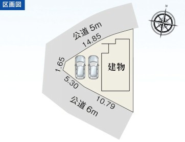 【区画図】 | 富士市水戸島　新築戸建て　全1棟 | 2台並列駐車可能！ゆったりスペースで、駐車も楽ちん♪