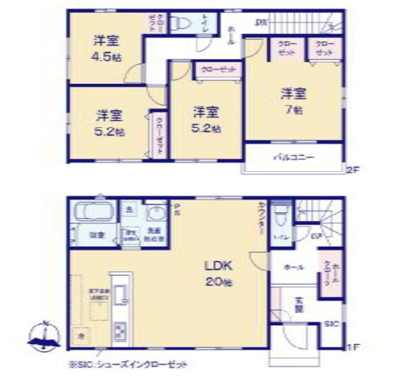 【間取り】 | 前橋市前箱田町　新築住宅 | 暖かな日差しが差し込む南向きの4LDK！
広々としたリビングが魅力の間取りです♪
