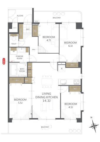 【間取り】ライオンズマンション毘森公園 