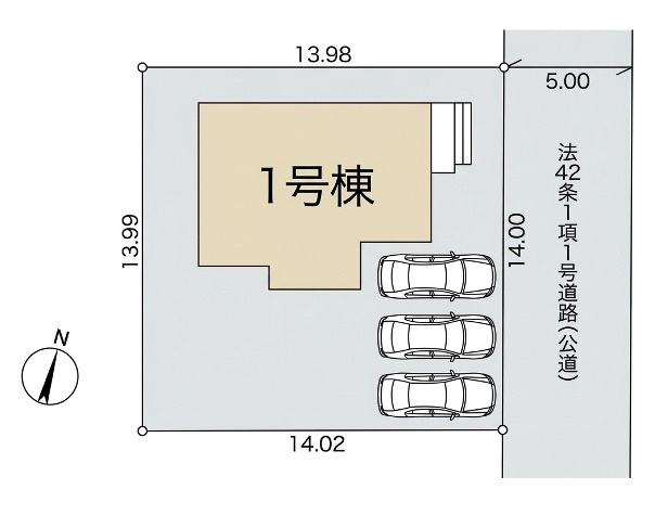 [新築住宅] 比企郡鳩山町松ヶ丘 全1棟の区画図