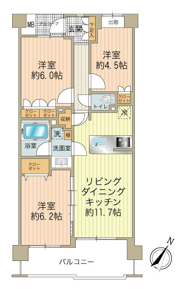 南東向き♪2026年2月リフォーム完了予定の3LDKになります