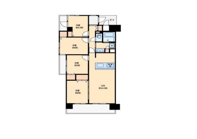 ファミールハイツ八尾　B棟の間取り|■おまたせしました！！リフォーム工事完成しました♪♪
■バルコニーから観覧車が見えます♪♪