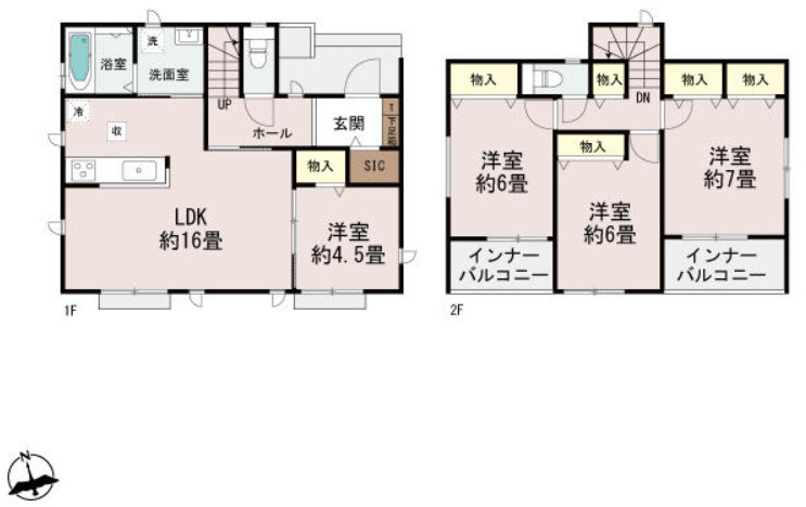 玉村町南玉（全2棟）A号棟の間取り