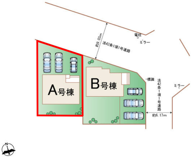 玉村町南玉（全2棟）A号棟の区画図
