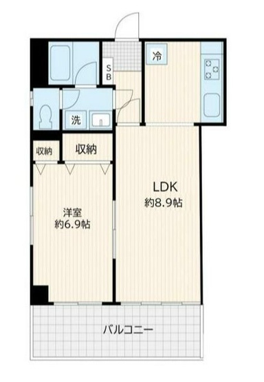 【間取り】 | 坂本ビル | 素敵な１ＬＤＫのお部屋です！