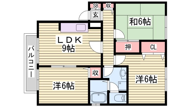 ソレイユ東保B棟の間取り