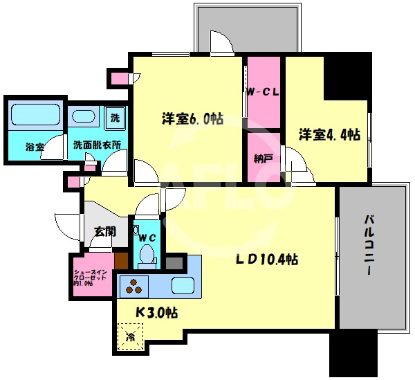 ザ・パークハウス大手前タワーレジデンス　中大江小学校区の間取り|ザ・パークハウス大手前タワーレジデンス　間取り