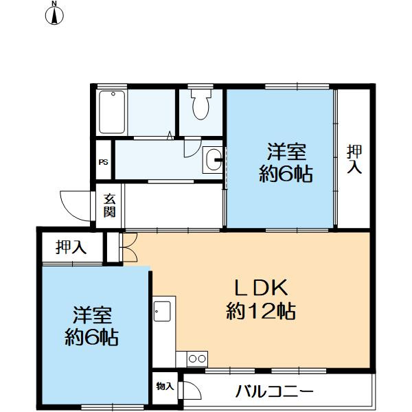 渦ヶ森コーポ10号館の間取り