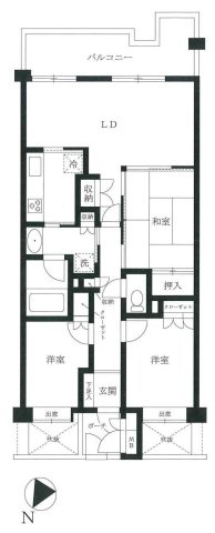 「コープ湘南逗子」6階　JR横須賀線「逗子」駅徒歩6分の間取り|導線を考えられた間取り