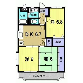 アプランドル Ⅲの間取り
