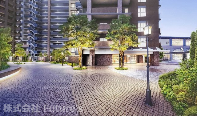 ザ・ライオンズ三郷中央レジデンスＢのエントランス|夜でも街灯があり安心のマンションエントランスです！