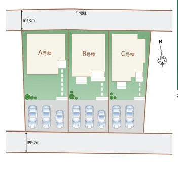 ＋＋読谷村上地－A号棟（全３棟）の区画図|区画図