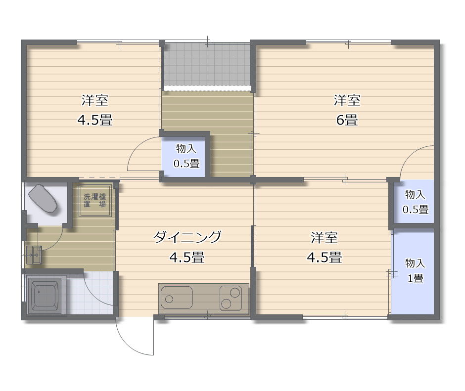 福富西槙野様貸家3号の間取り