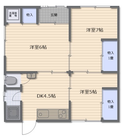福富西槙野様貸家5号の間取り