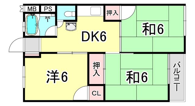 夙川第3コーポラスの間取り
