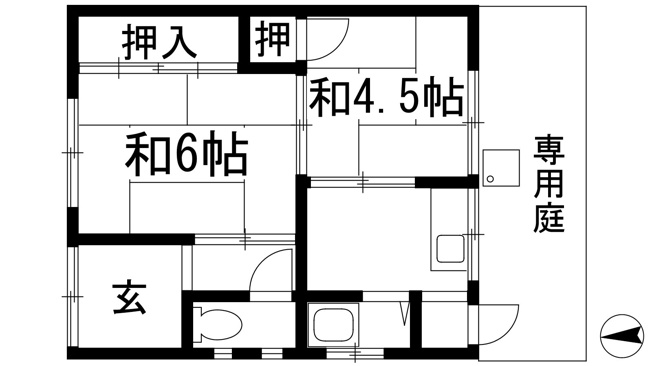 【間取り】 | 鴻池2丁目貸家