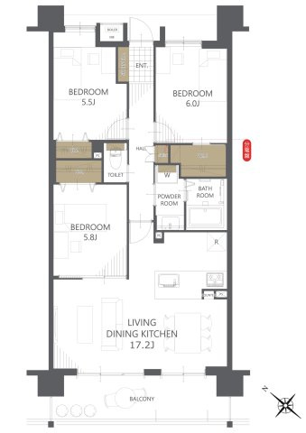 【間取り】アクアウイング３５３ 