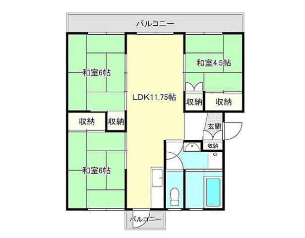ラフルール福知山「満室稼働中！」「利回り10.91％」の間取り