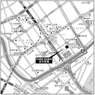 【地図】 | パークハビオ水天宮前