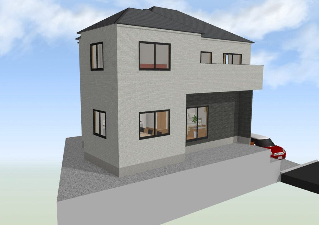 練馬区南大泉5丁目　土地42帖超　省エネ大型住宅　限定1棟の外観パース