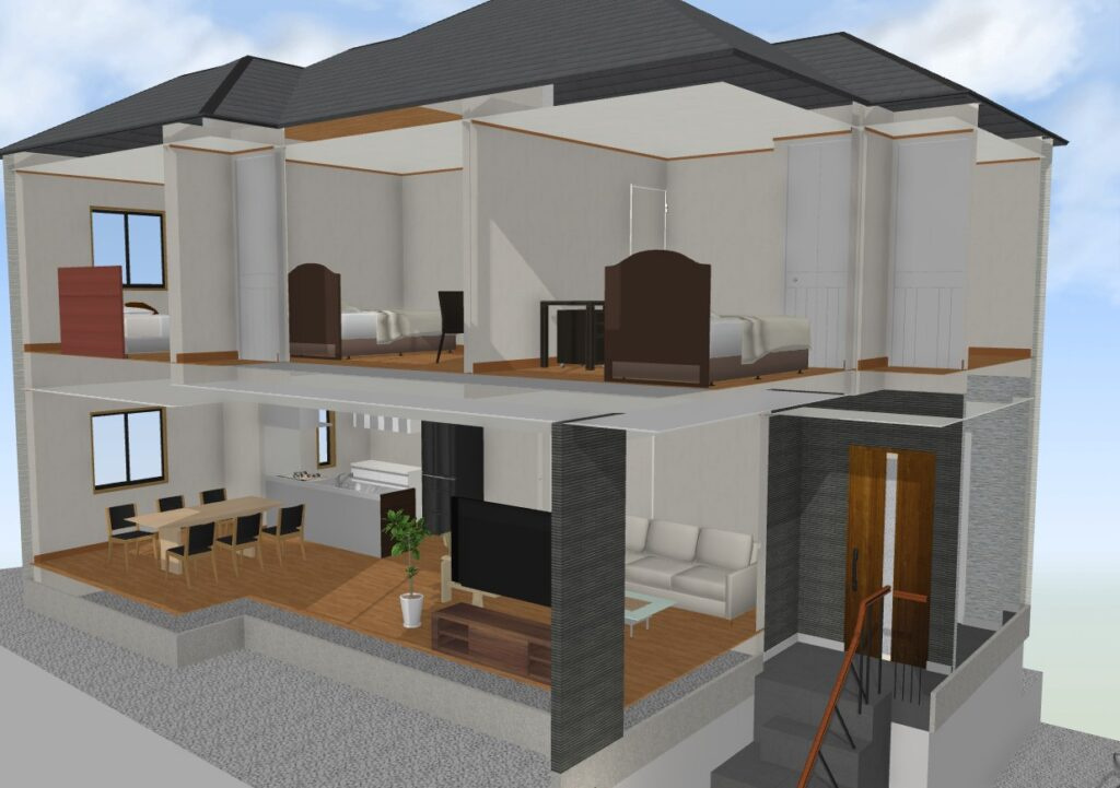 練馬区南大泉5丁目　土地42帖超　省エネ大型住宅　限定1棟の完成予想図