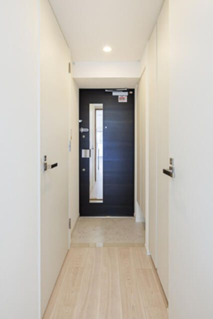 ライズ代々木Ⅲの玄関|■モニタ付インターホン■ディンプルキー■2重鍵■ダウンライト