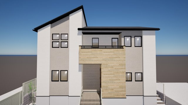 糟屋郡新宮町大字湊4期2号棟の外観パース|外観パースです