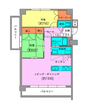 ユピキタス二の宮の間取り