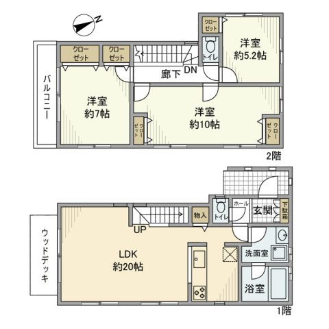 西寺尾戸建の間取り