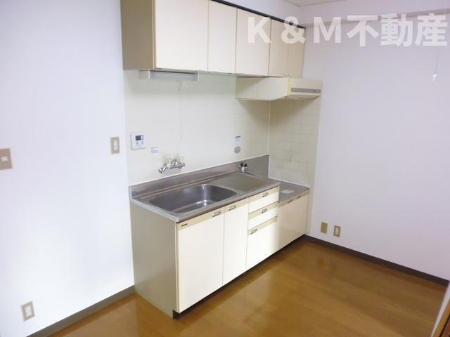 恩田コーポ２のキッチン|コンパクトなキッチンで掃除もラクラク