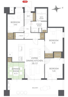 【間取り】シティガーデンBONJONOテラス 
