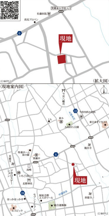 【新築平屋】高崎市箕郷町生原第7　４号棟(全４棟)　リーブルガーデン　新築建売分譲の地図
